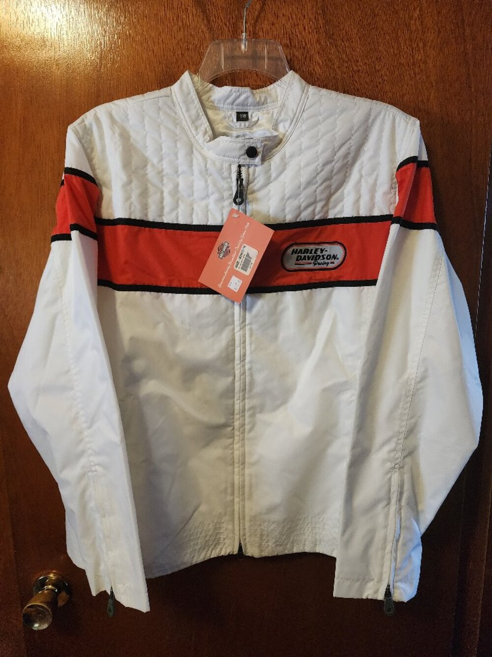 Women's 2W Harley Davidson Race Team II White Nylon Riding Jacket NWT